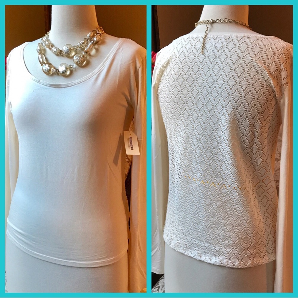 NWT Aeropostale long sleeve diamond cut back top